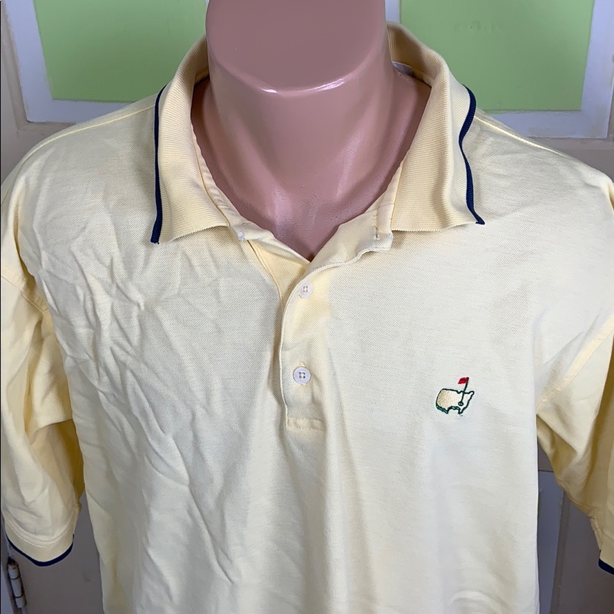 Augusta Masters Golf Shirt Yellow Xl Pique Cotton Pga Championship Unisex